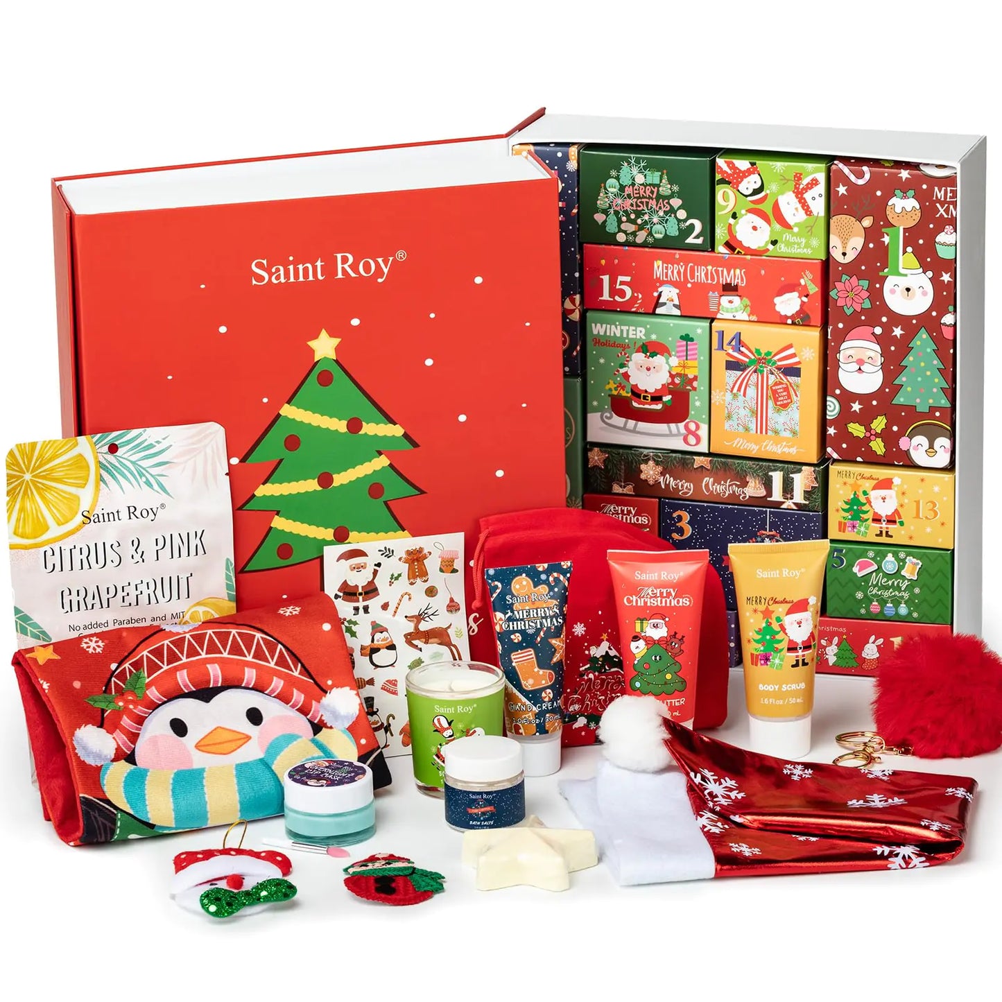 Christmas Gift Set Bath and Body Gifts Sets for Women Merry Christmas Surprise Box 15pcs Luxury Spa Gifts for Her Teen Girls New Year Surprise Christmas Skincare Set Advent Calendar